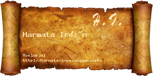 Harmata Irén névjegykártya